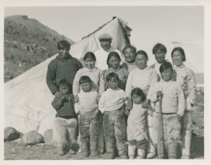 Image: Group at village in Bowdoin Bay